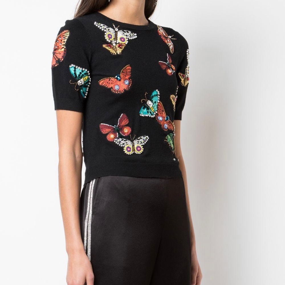 Alice + Olivia embroidered butterfly sweater